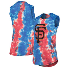 San Francisco Giants Majestic Threads Women's Tie-Dye Tri-Blend Muscle Tank Top Lifestyle