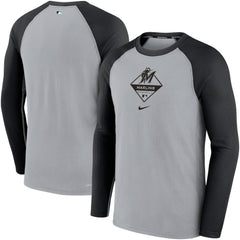Miami Marlins Nike Game Authentic Collection Performance Raglan Long Sleeve T-Shirt Near Me