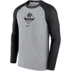 Miami Marlins Nike Game Authentic Collection Performance Raglan Long Sleeve T-Shirt Near Me