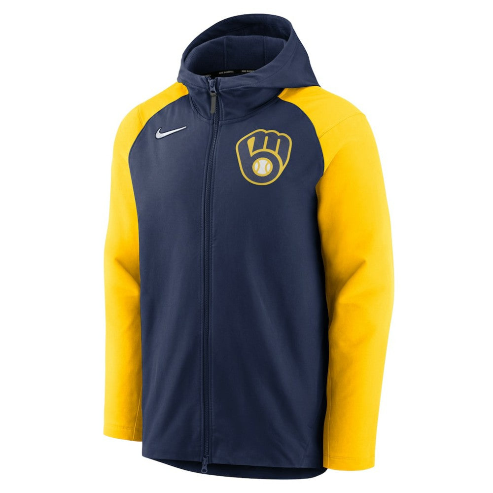 Milwaukee Brewers Nike Authentic Collection Performance Raglan Full-Zip Hoodie Lifestyle