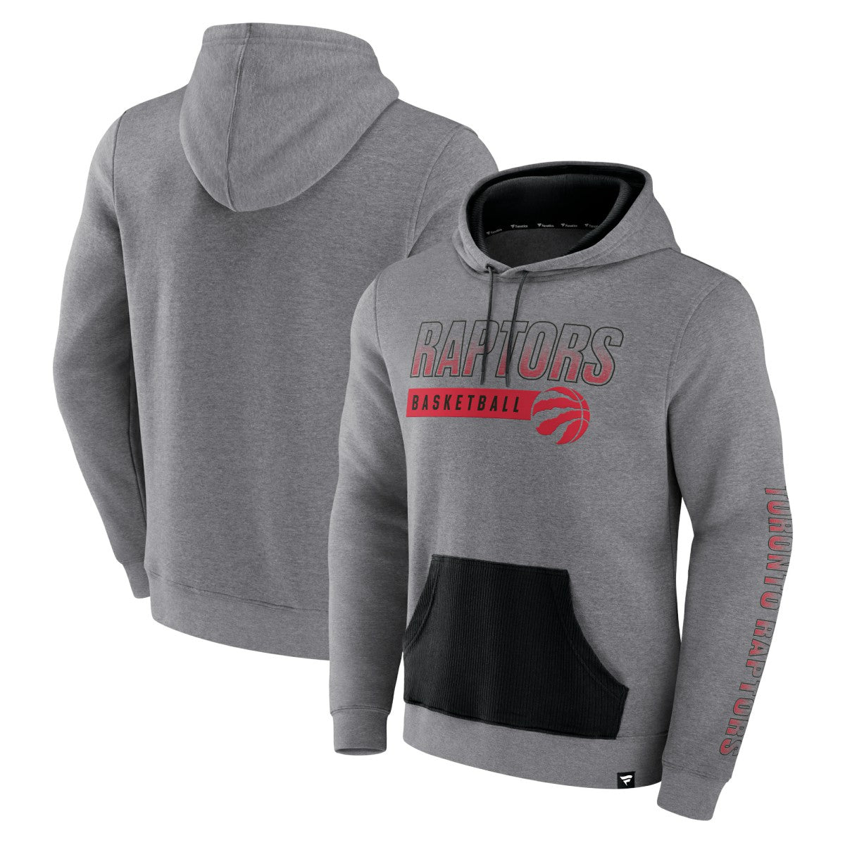 Fanatics - Toronto Raptors Off The Bench Color Block Pullover Hoodie - Heathered Gray