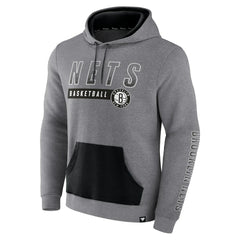 Fanatics - Brooklyn Nets Off The Bench Color Block Pullover Hoodie - Heathered Gray