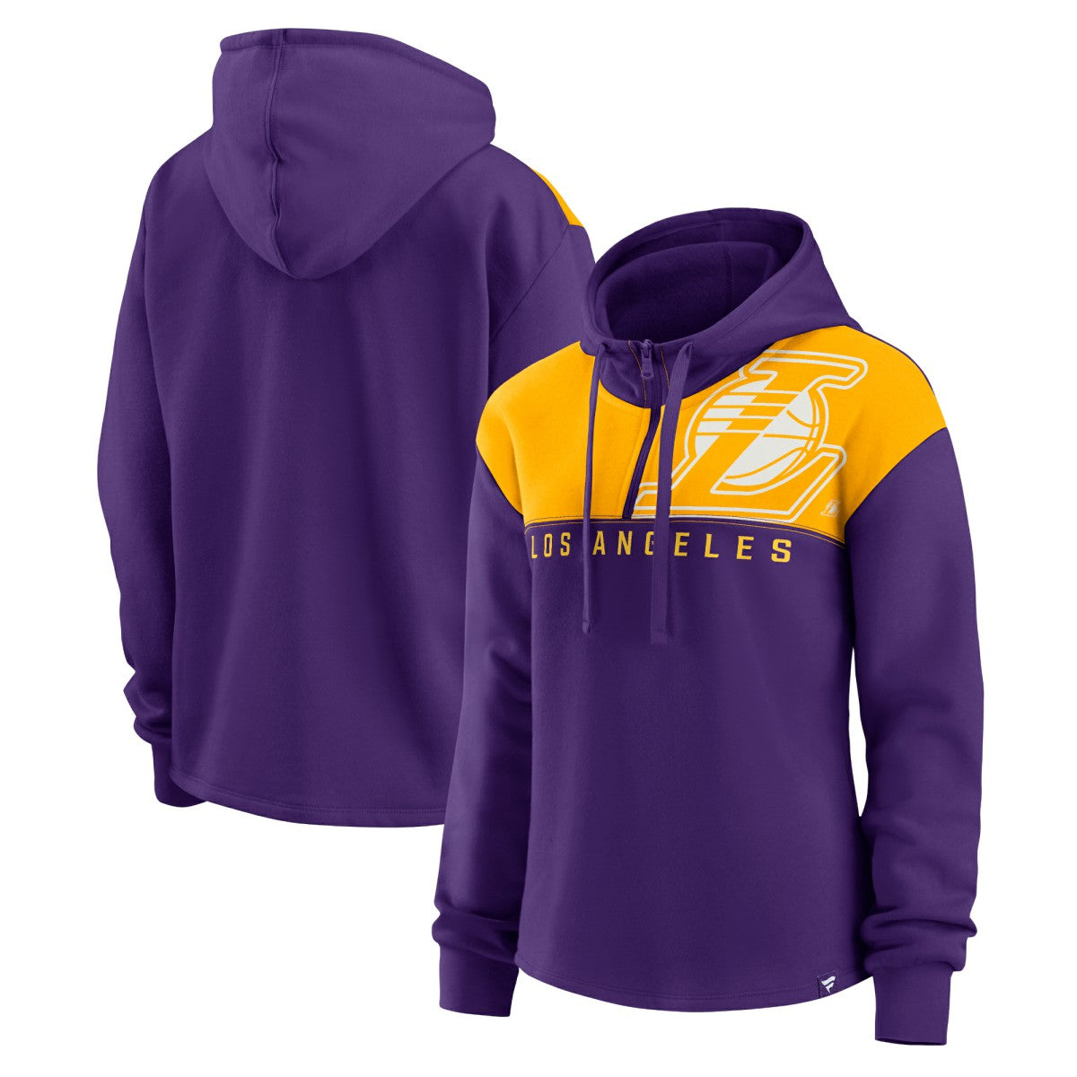 Fanatics - Los Angeles Lakers Women's Overslide Quarter-Zip Fleece Hoodie - Purple
