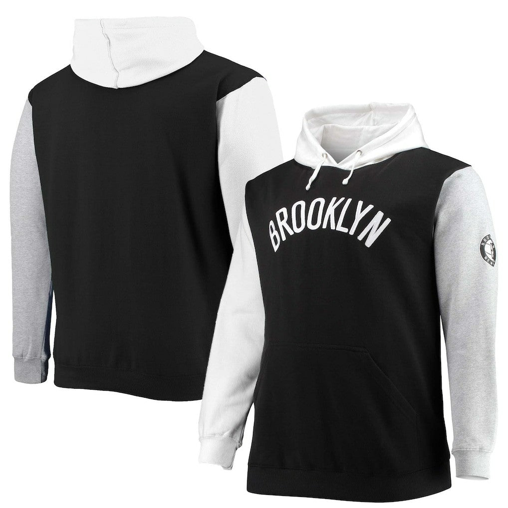 Fanatics - Brooklyn Nets Big & Tall Double Contrast Pullover Hoodie - Black/White
