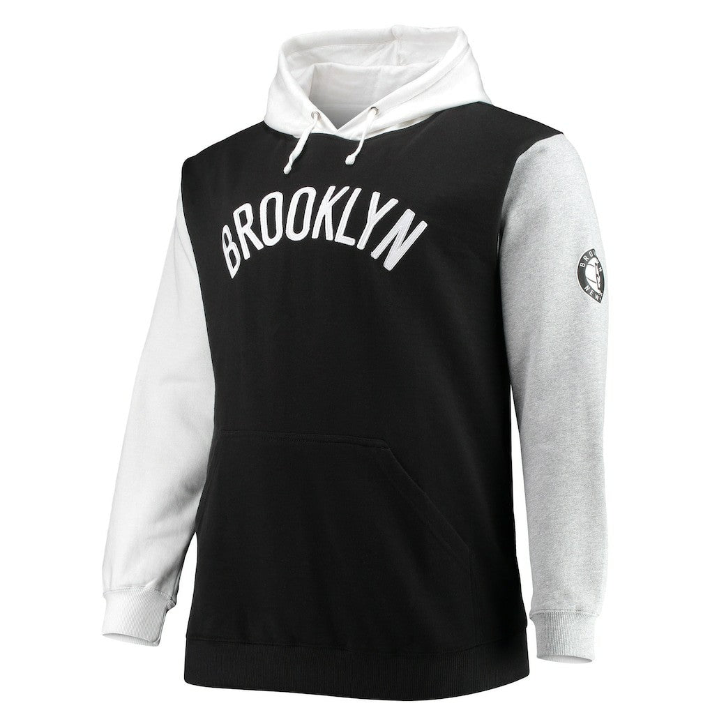 Fanatics - Brooklyn Nets Big & Tall Double Contrast Pullover Hoodie - Black/White