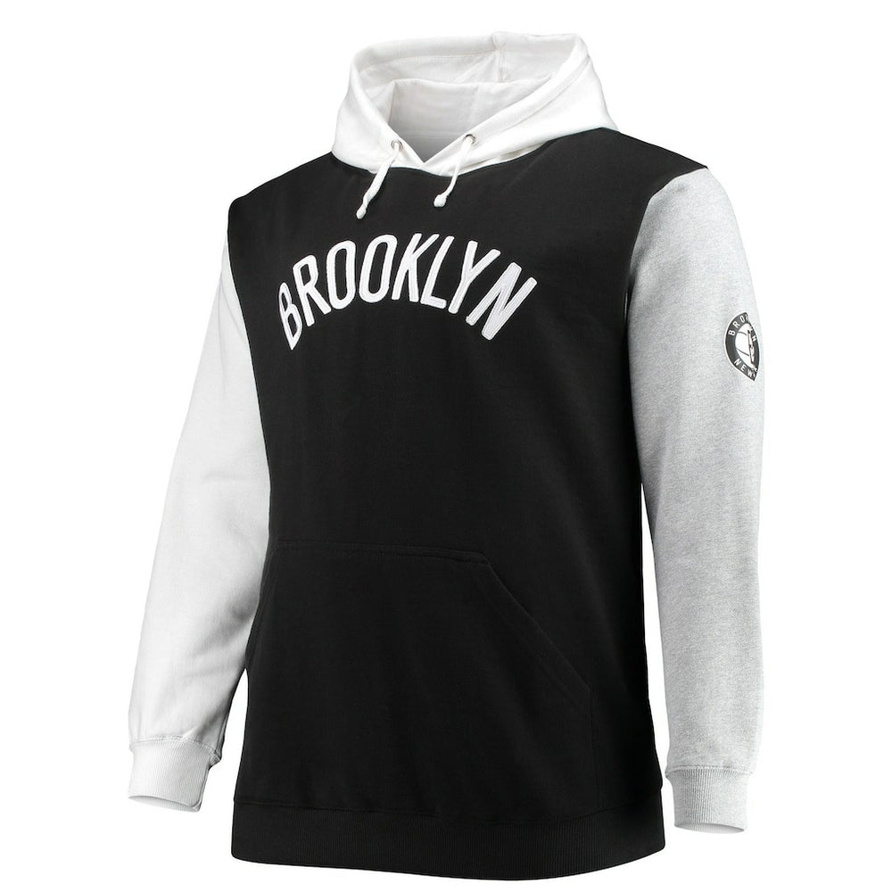 Fanatics - Brooklyn Nets Big & Tall Double Contrast Pullover Hoodie - Black/White