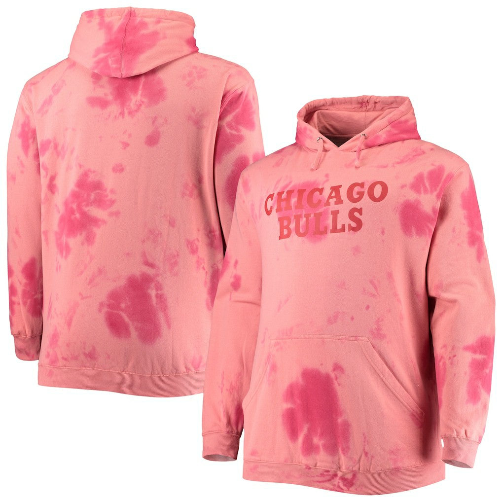 Fanatics - Chicago Bulls Big & Tall Wordmark Cloud Dye Pullover Hoodie - Red