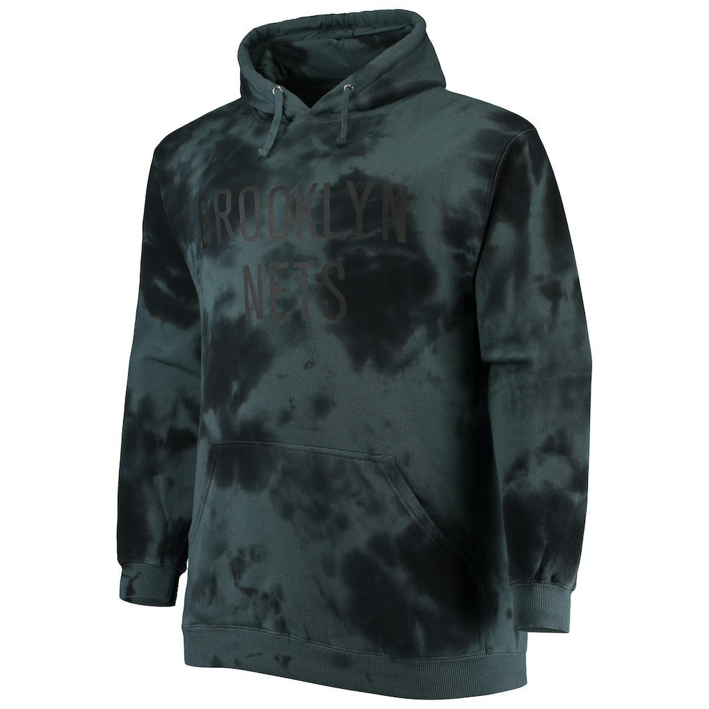 Fanatics - Brooklyn Nets Big & Tall Wordmark Cloud Dye Pullover Hoodie - Black
