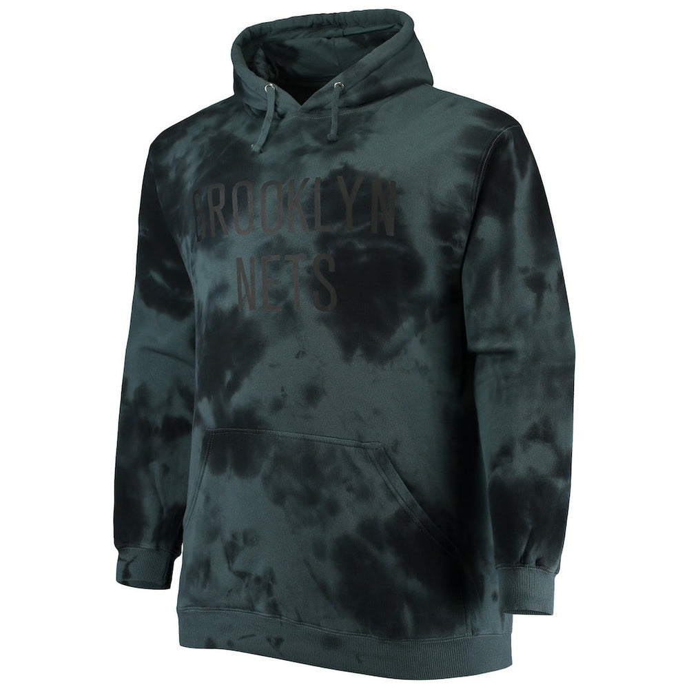Fanatics - Brooklyn Nets Big & Tall Wordmark Cloud Dye Pullover Hoodie - Black