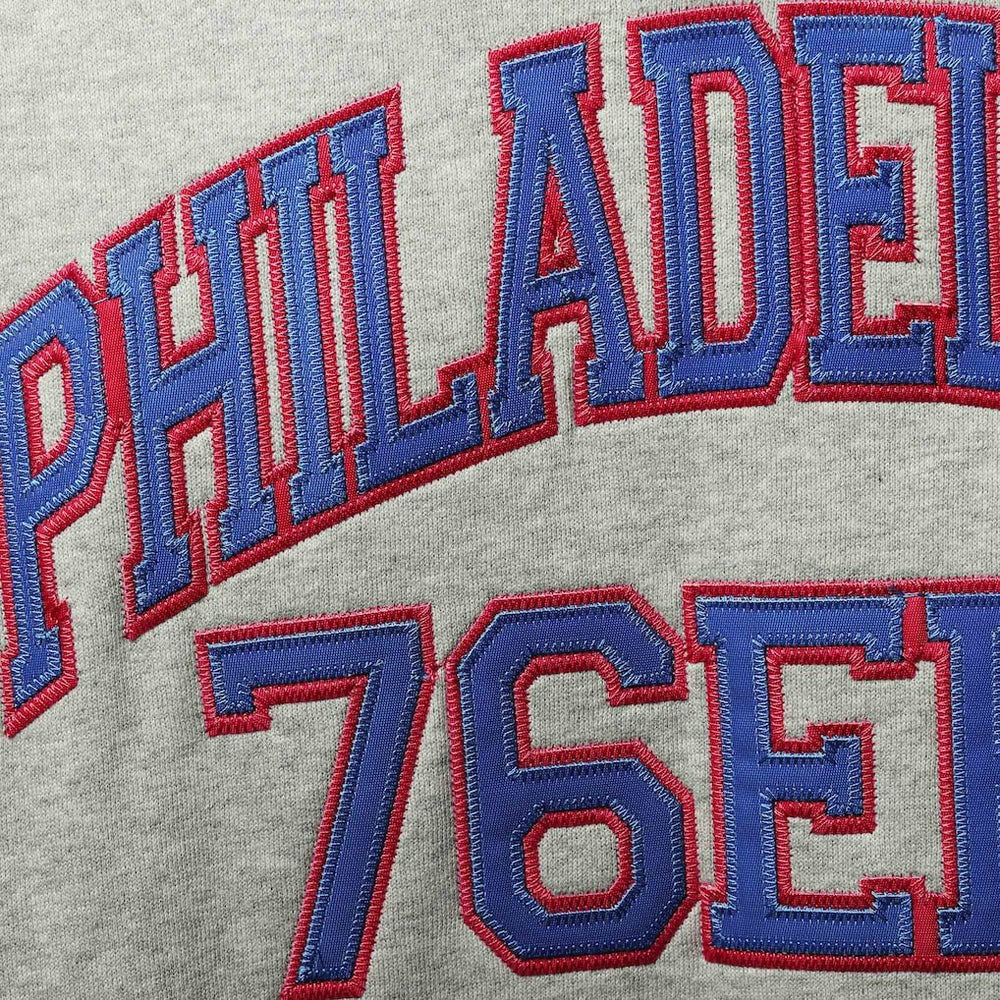 Mitchell & Ness - Philadelphia 76ers Hardwood Classics Big & Tall Throwback Pullover Hoodie - Heathered Gray