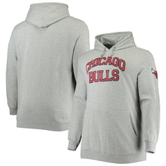 Mitchell & Ness - Chicago Bulls Hardwood Classics Big & Tall Throwback Pullover Hoodie - Heathered Gray
