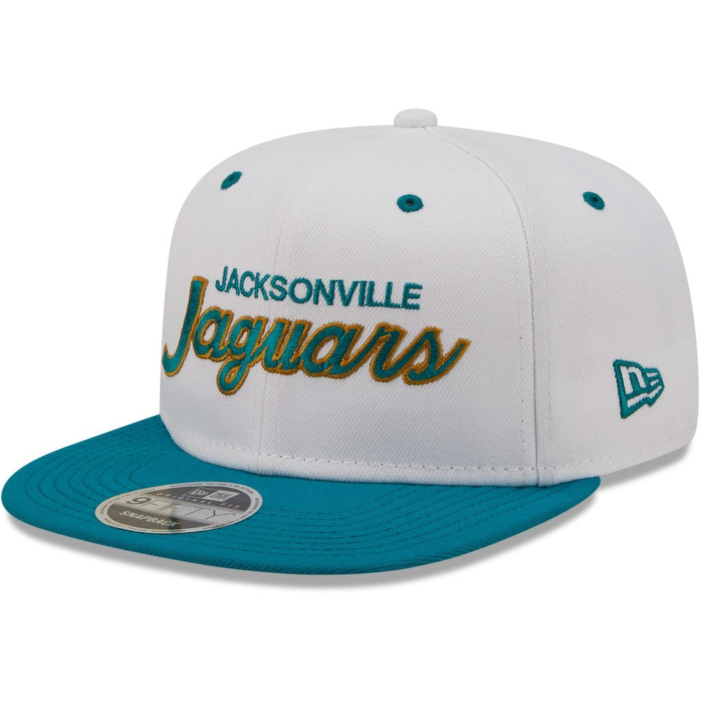Jacksonville Jaguars New Era Sparky Original 9FIFTY Snapback Hat White/Teal - NFL