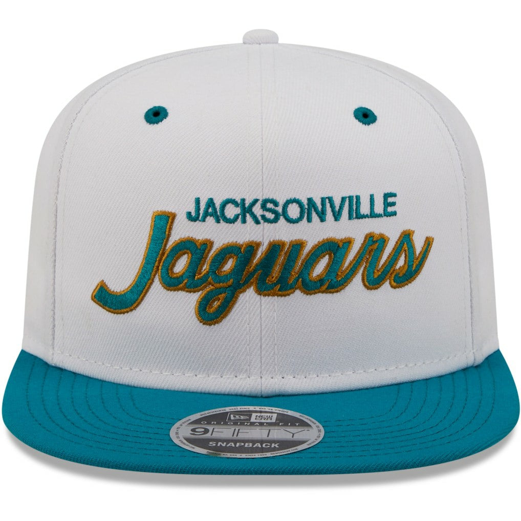 Jacksonville Jaguars New Era Sparky Original 9FIFTY Snapback Hat White/Teal - NFL