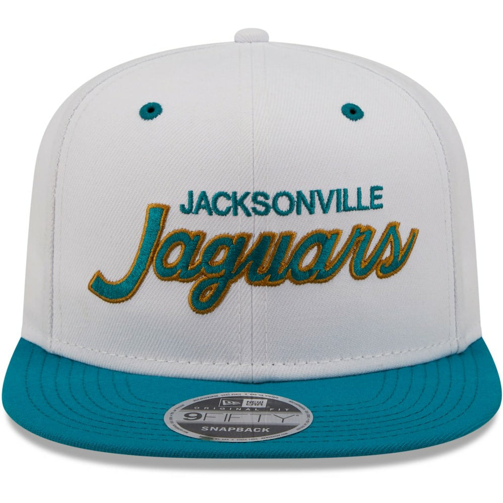 Jacksonville Jaguars New Era Sparky Original 9FIFTY Snapback Hat White/Teal - NFL