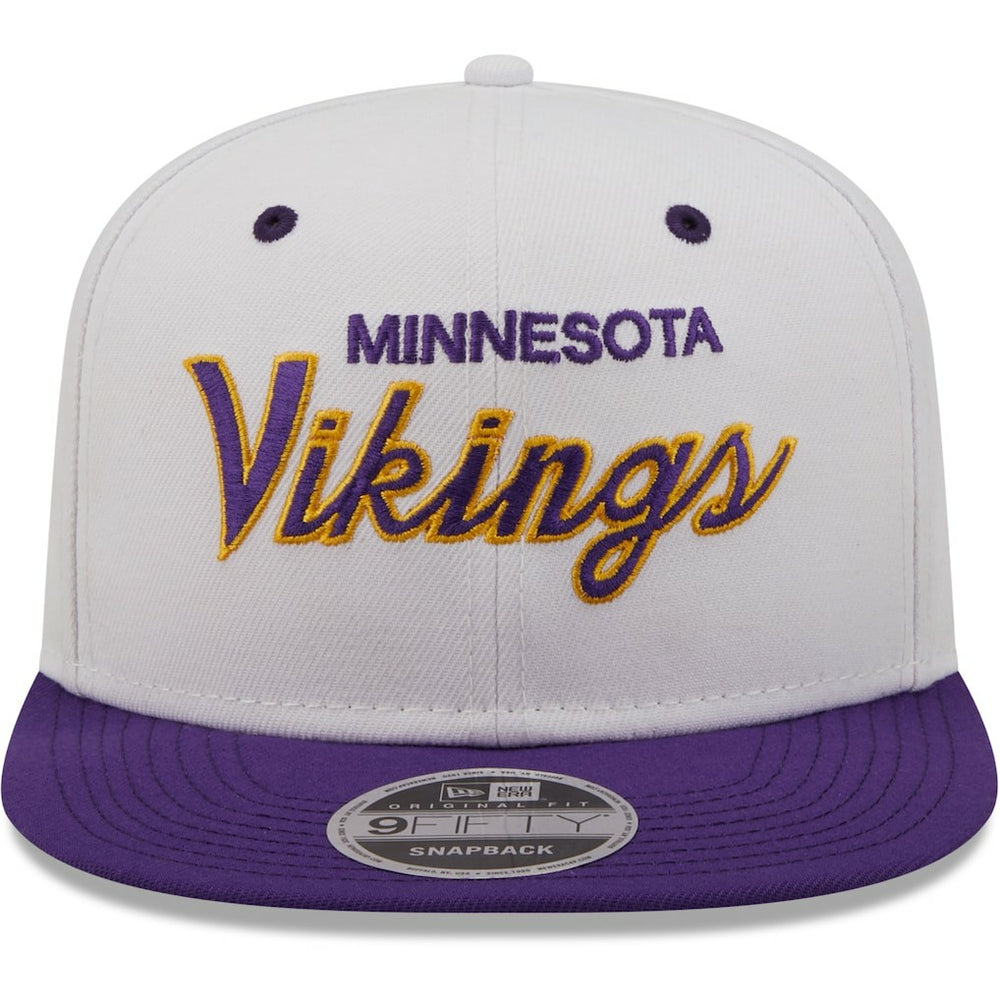 Minnesota Vikings New Era Sparky Original 9FIFTY Snapback Hat White/Purple - NFL