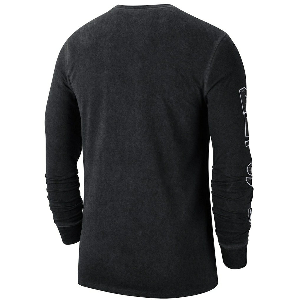 Nike - Brooklyn Nets Courtside Retro Elevated Long Sleeve T-Shirt - Black