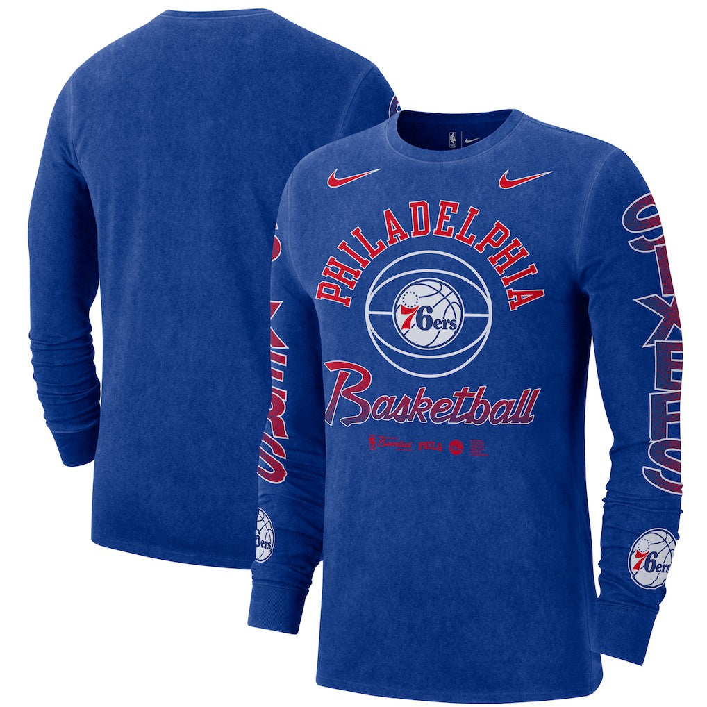 Nike - Philadelphia 76ers Courtside Retro Elevated Long Sleeve T-Shirt - Royal