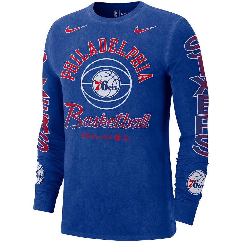 Nike - Philadelphia 76ers Courtside Retro Elevated Long Sleeve T-Shirt - Royal