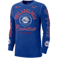 Nike - Philadelphia 76ers Courtside Retro Elevated Long Sleeve T-Shirt - Royal