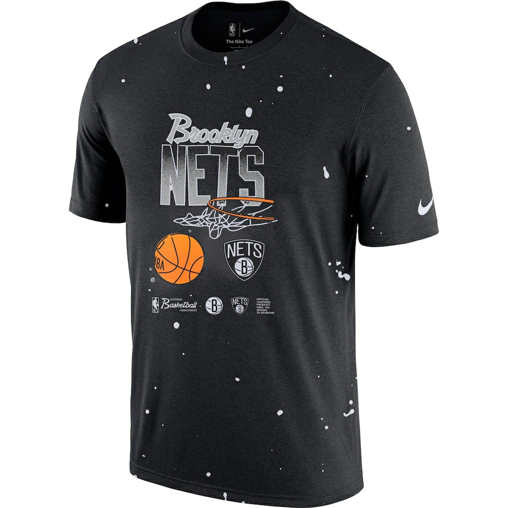 Nike - Brooklyn Nets Courtside Splatter T-Shirt - Black