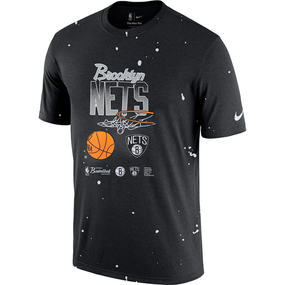 Nike - Brooklyn Nets Courtside Splatter T-Shirt - Black