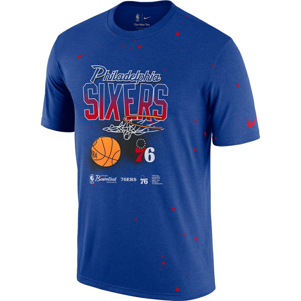 Nike - Philadelphia 76ers Courtside Splatter T-Shirt - Royal