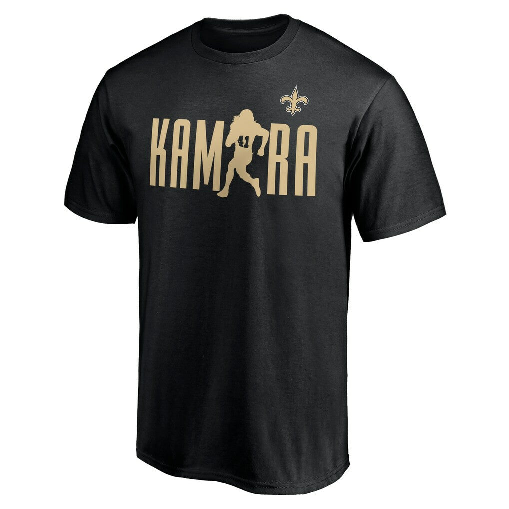 Alvin Kamara New Orleans Saints Checkdown T-Shirt Black - NFL