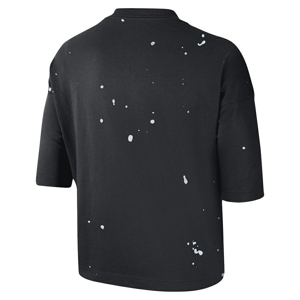 Nike - Brooklyn Nets Women's Courtside Splatter Cropped T-Shirt - Black