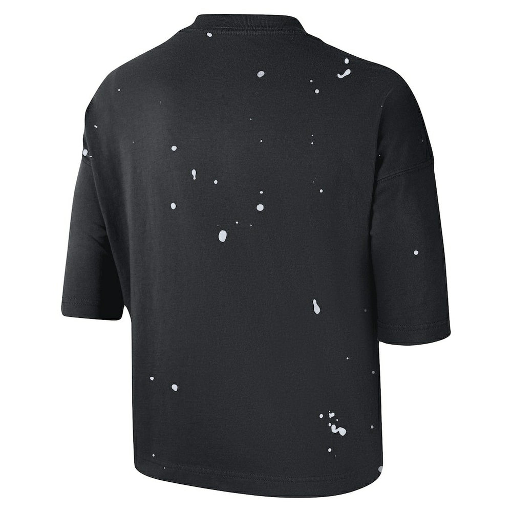Nike - Brooklyn Nets Women's Courtside Splatter Cropped T-Shirt - Black
