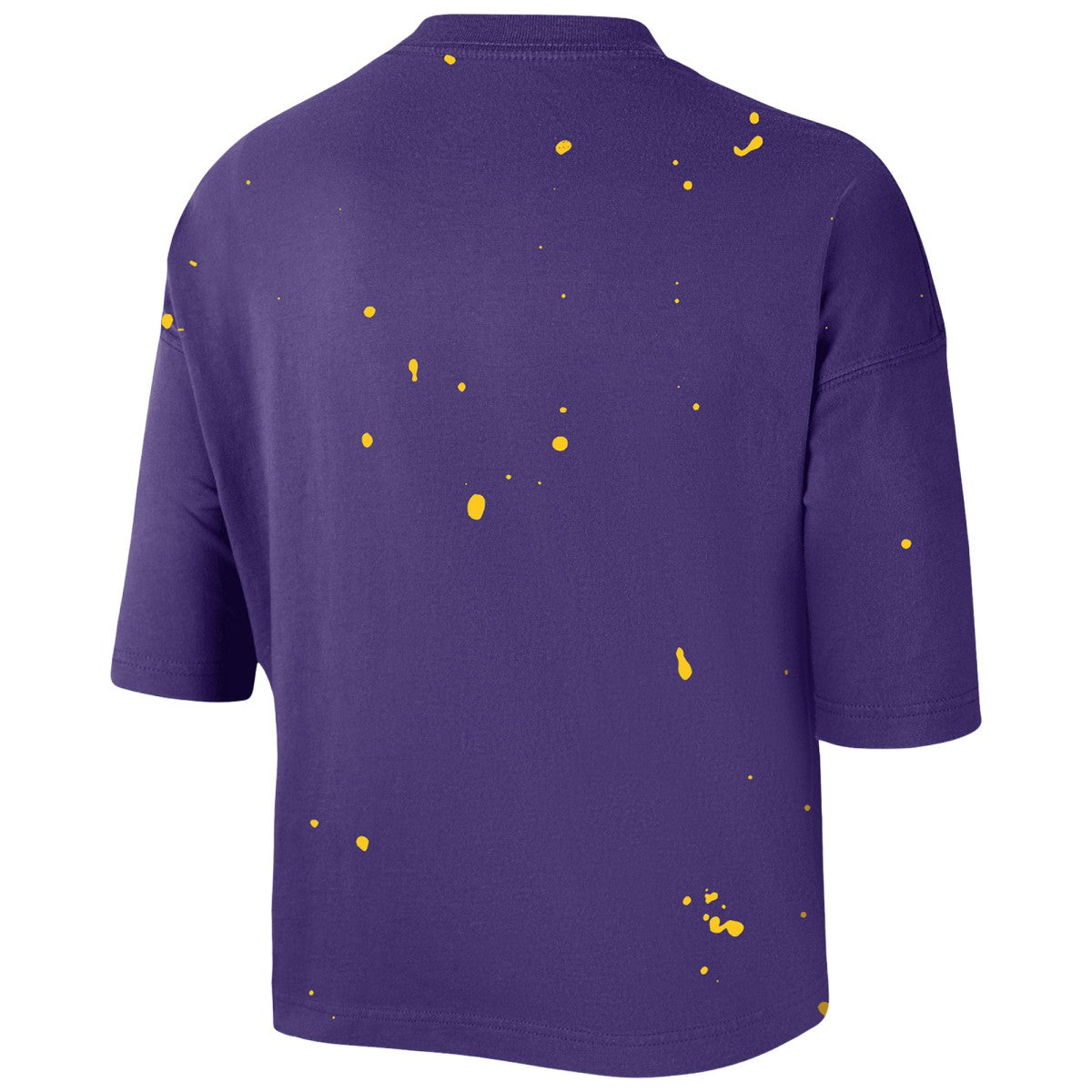 Nike - Los Angeles Lakers Women's Courtside Splatter Cropped T-Shirt - Purple
