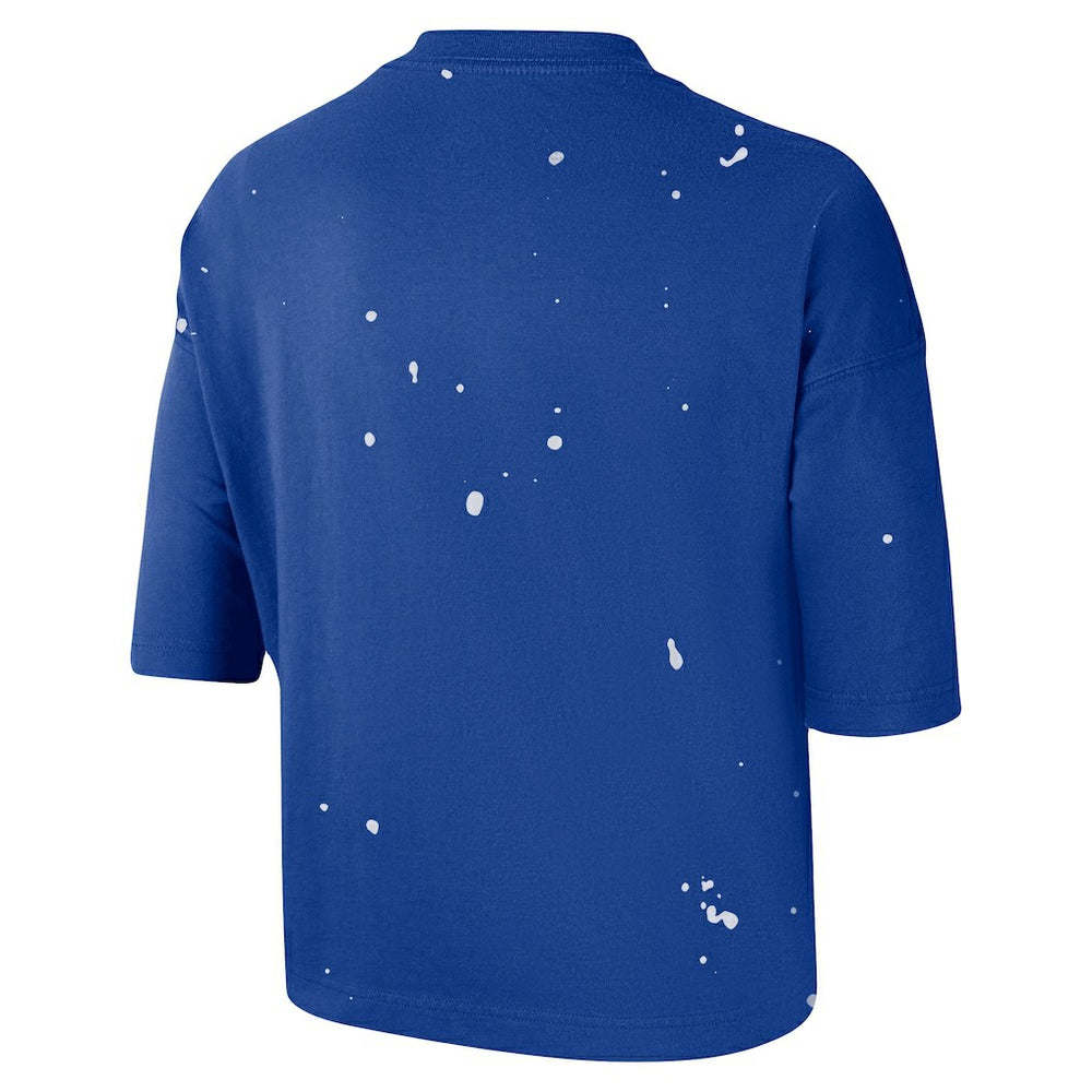Nike - Philadelphia 76ers Women's Courtside Splatter Cropped T-Shirt - Royal