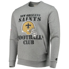 New Orleans Saints Starter Locker Room Throwback End Zone Pullover Sweatshirt Gray - NFL