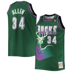 Mitchell & Ness - Ray Allen Milwaukee Bucks Big & Tall 1996/97 Hardwood Classics Swingman Jersey - Hunter Green