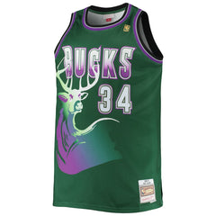 Mitchell & Ness - Ray Allen Milwaukee Bucks Big & Tall 1996/97 Hardwood Classics Swingman Jersey - Hunter Green