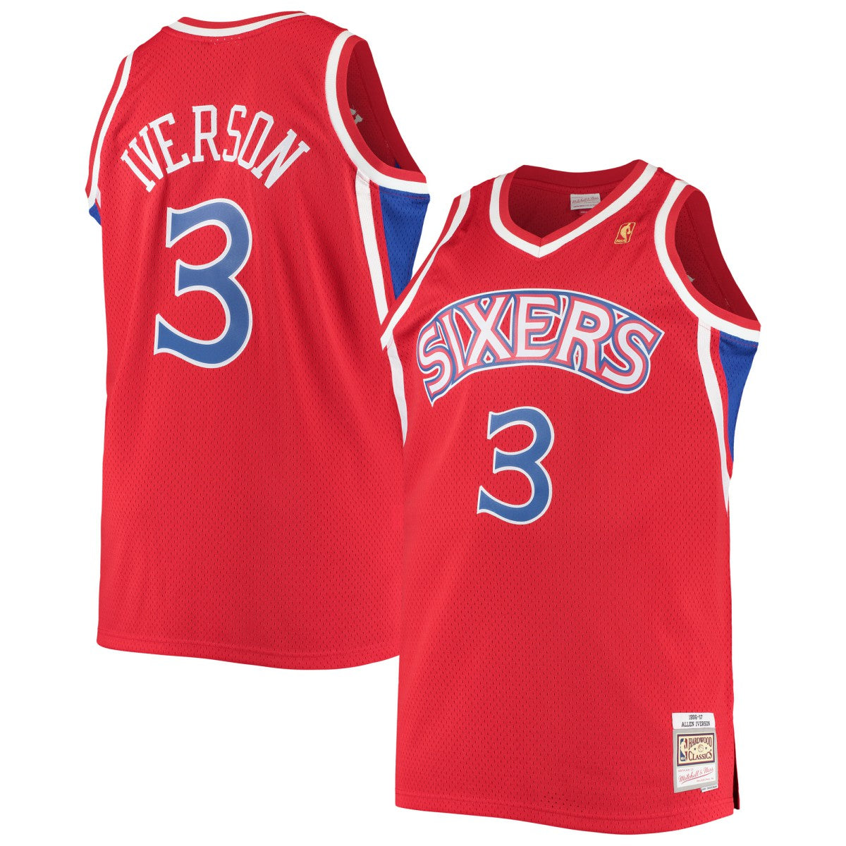 Mitchell & Ness - Allen Iverson Philadelphia 76ers 1996/97 Big & Tall Hardwood Classics Swingman Jersey - Red