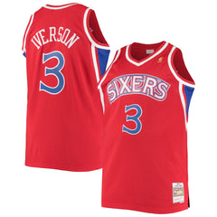 Mitchell & Ness - Allen Iverson Philadelphia 76ers 1996/97 Big & Tall Hardwood Classics Swingman Jersey - Red