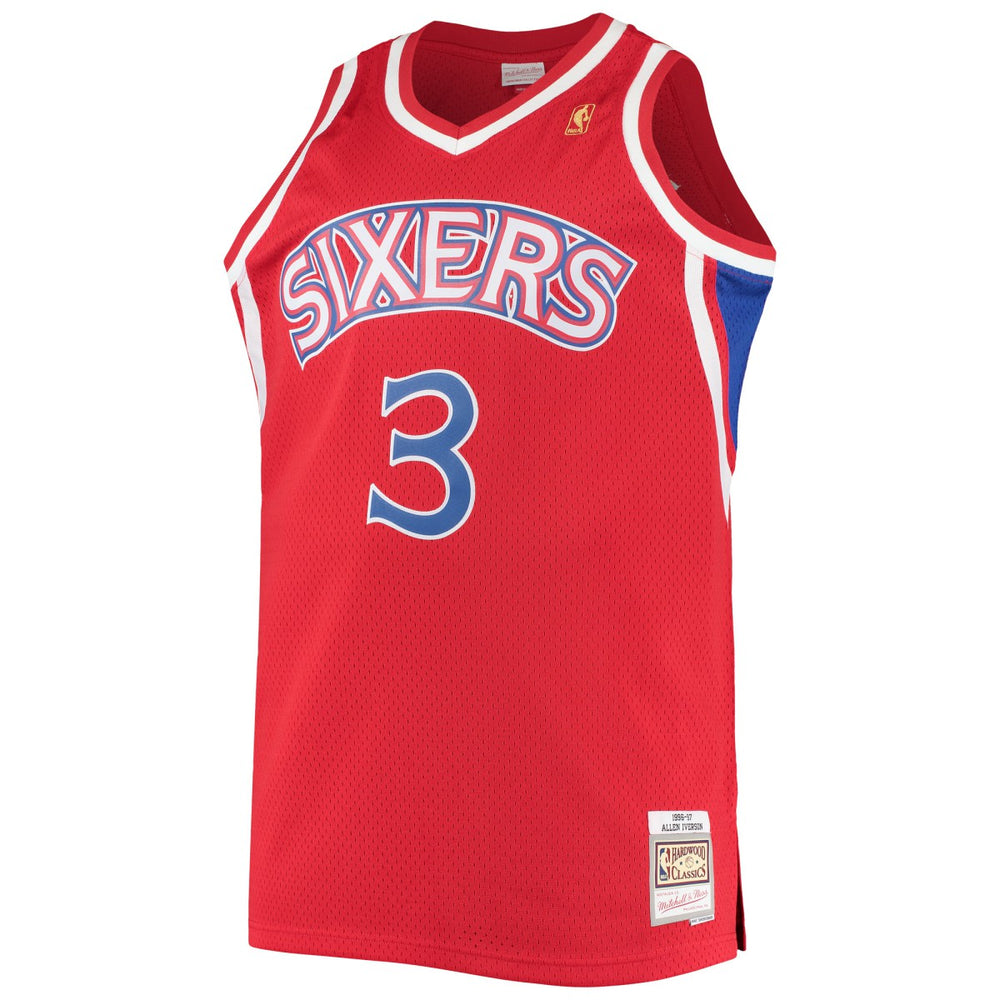 Mitchell & Ness - Allen Iverson Philadelphia 76ers 1996/97 Big & Tall Hardwood Classics Swingman Jersey - Red