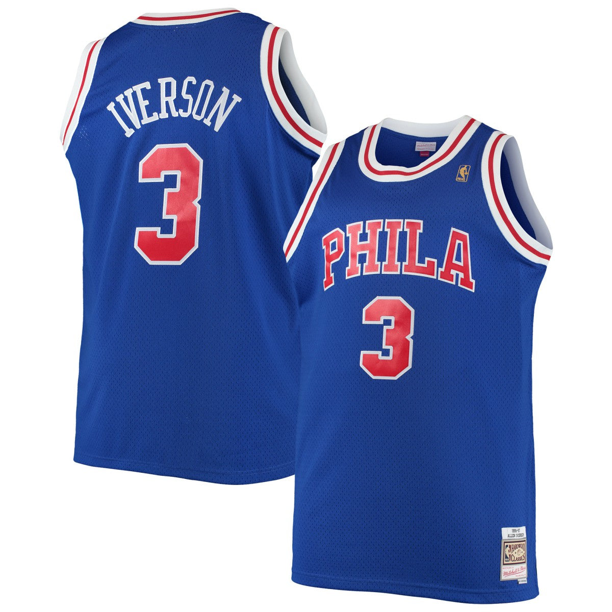 Mitchell & Ness - Allen Iverson Philadelphia 76ers 1996/97 Big & Tall Hardwood Classics Swingman Jersey - Royal