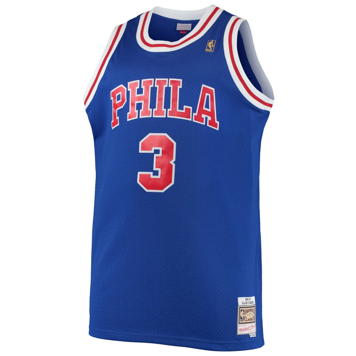 Allen Iverson Philadelphia 76ers 1996/97 Big & Tall Hardwood Classics Swingman Jersey - Royal | NBA Jerseys