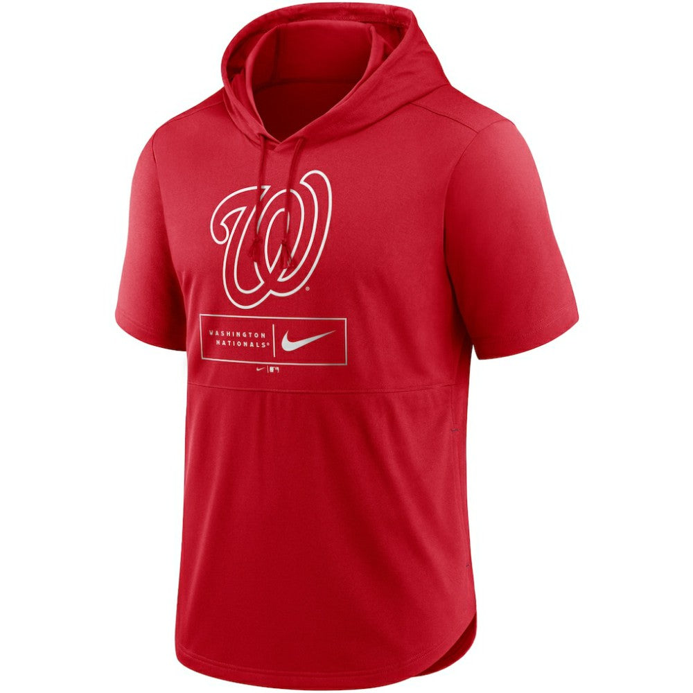 Washington Nationals Nike Lockup Performance Short Sleeve Lightweight Hooded Top Clearance
