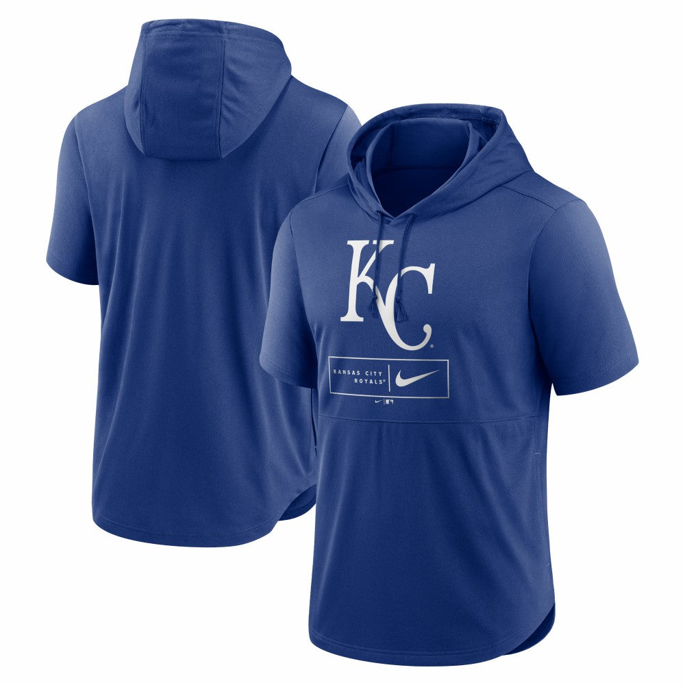 Kansas City Royals Nike Lockup Performance Short Sleeve Lightweight Hooded Top Sale