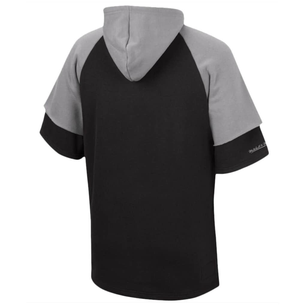 Las Vegas Raiders Home Advantage Raglan Short Sleeve Pullover Hoodie Black - Mitchell & Ness