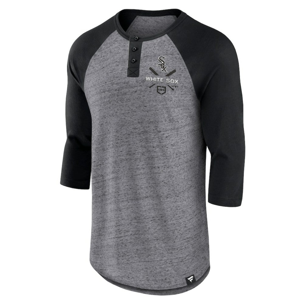 Chicago White Sox Fanatics Iconic Above Heat Speckled Raglan Henley 3/4 Sleeve T-Shirt discount