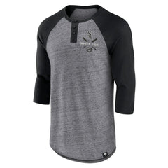 Chicago White Sox Fanatics Iconic Above Heat Speckled Raglan Henley 3/4 Sleeve T-Shirt discount