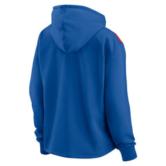 Chicago Cubs Fanatics Women's Iconic Overslide Color-Block Quarter-Zip Hoodie for sale