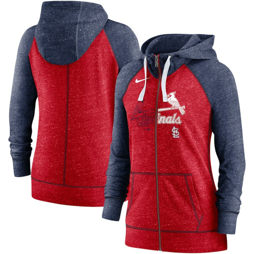 St. Louis Cardinals Nike Women's Split Wordmark Gym Vintage Raglan Lightweight Full-Zip Hoodie Near Me