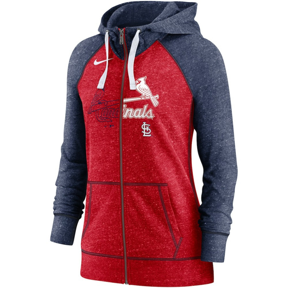 St. Louis Cardinals Nike Women's Split Wordmark Gym Vintage Raglan Lightweight Full-Zip Hoodie Near Me