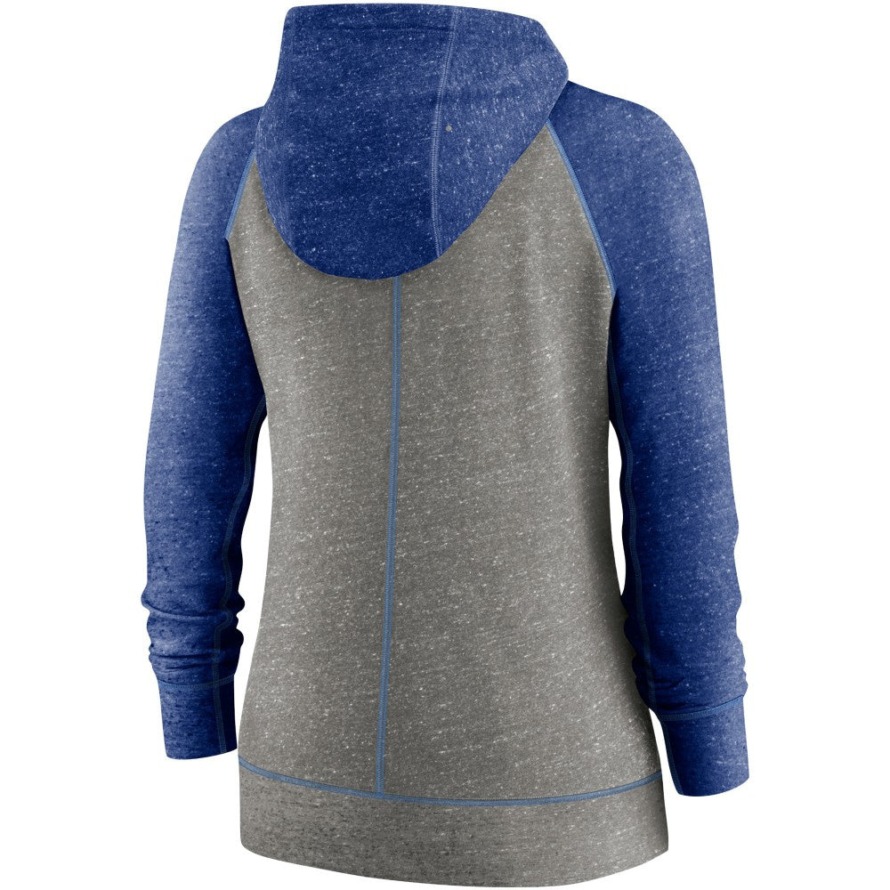 Kansas City Royals Nike Women's Split Wordmark Gym Vintage Raglan Lightweight Full-Zip Hoodie Lifestyle