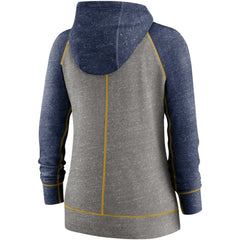 Milwaukee Brewers Nike Women's Split Wordmark Gym Vintage Raglan Lightweight Full-Zip Hoodie Lifestyle