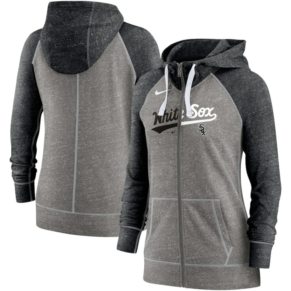 Chicago White Sox Nike Women's Split Wordmark Gym Vintage Raglan Lightweight Full-Zip Hoodie discount